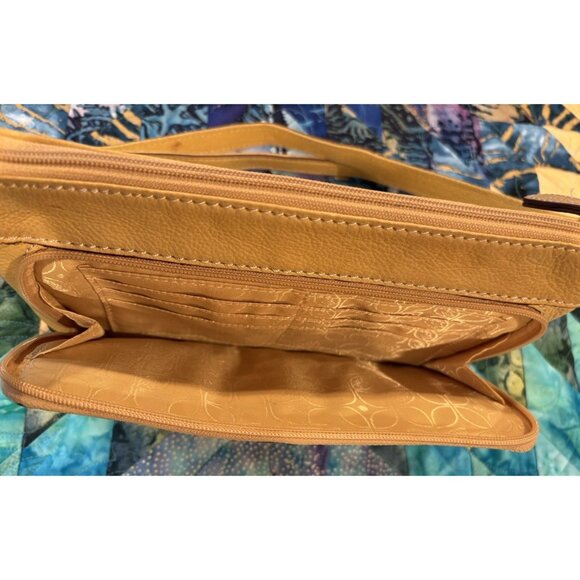 Fossil Crossbody Purse Bag Shoulder Tote Leather Hide Adjustable Strap Zipper - Picture 4 of 16